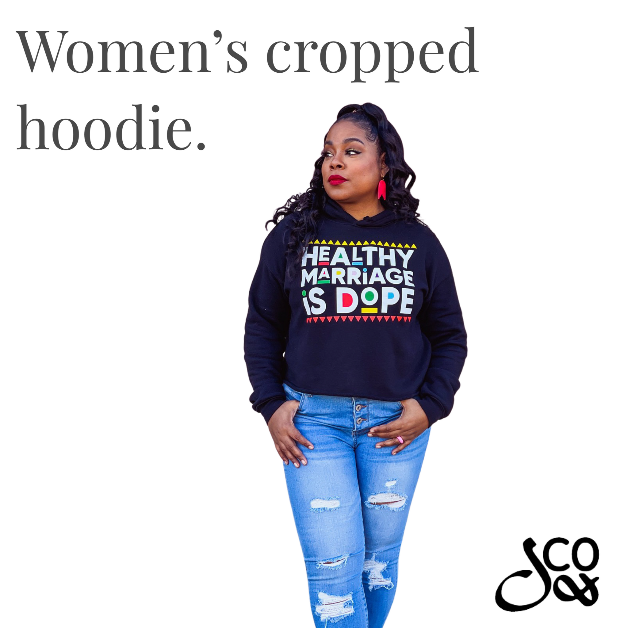 02 - HMID Women's Cropped Hoodie - BLK